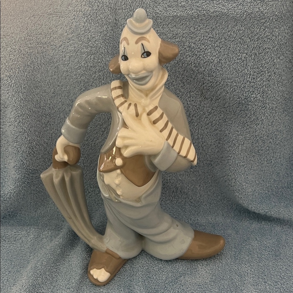 Charming Clown Figurine in Gray and Brown